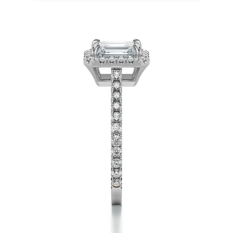 Pierścionek zaręczynowy z diamentem Emerald Halo SBPZ_086